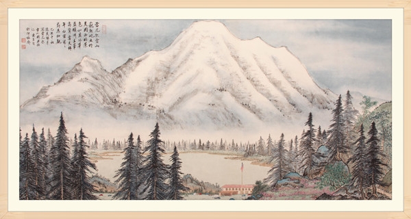 8美國(guó)雷尼爾雪山 68cm×133cm    2009年.JPG