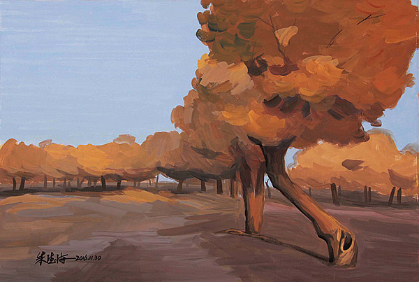 16年《甘肅-胡楊林》紙面粉彩52x76cm.jpg